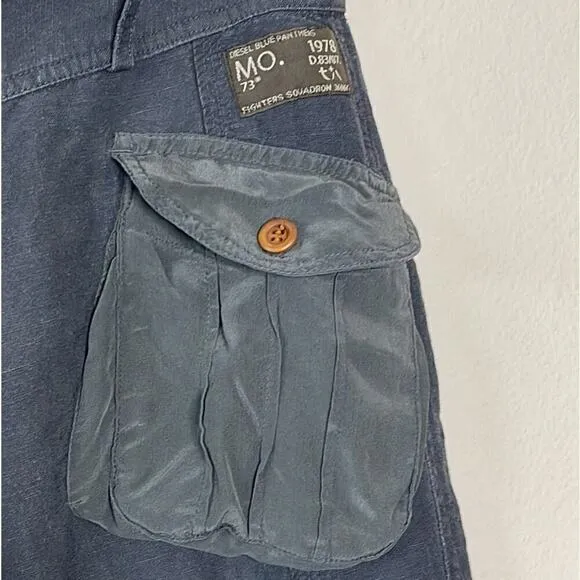 DIESEL  LINEN CARGO SILK  POCKETS  WOMEN'S SHORTS SIZE 31