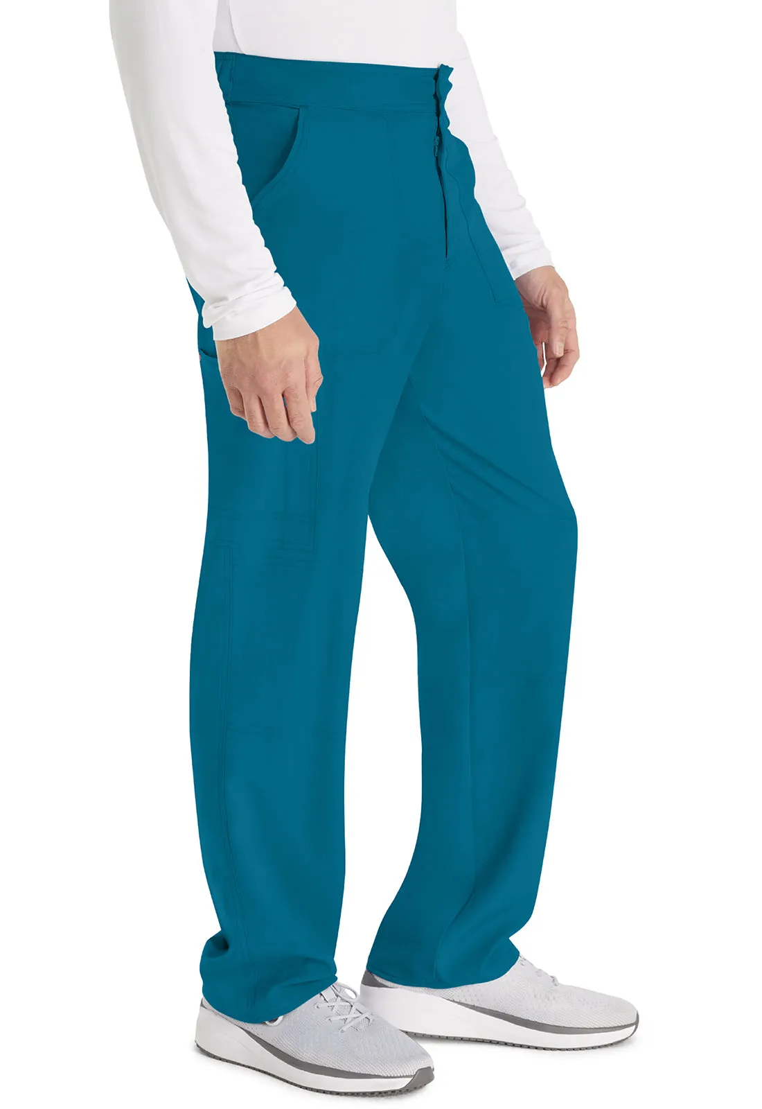 EDS NXT DK216 Men's Mid Rise Zip Fly Straight Leg Pants Caribbean Blue