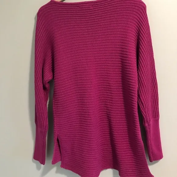 EUC Rachel Zoe Fuchsia Knit Drop Shoulder Sweater