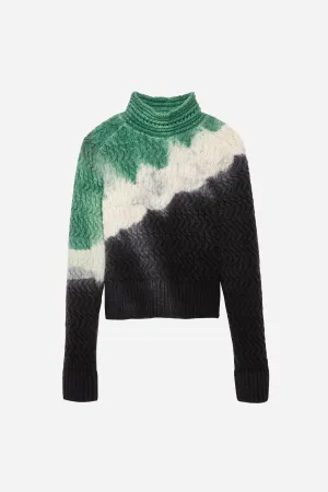 FAULKNER PAINT SWEATER IN RORSCHACH-GREEN