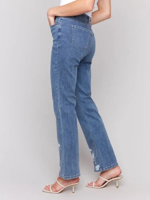 Floral Embroidered Bootcut Jean