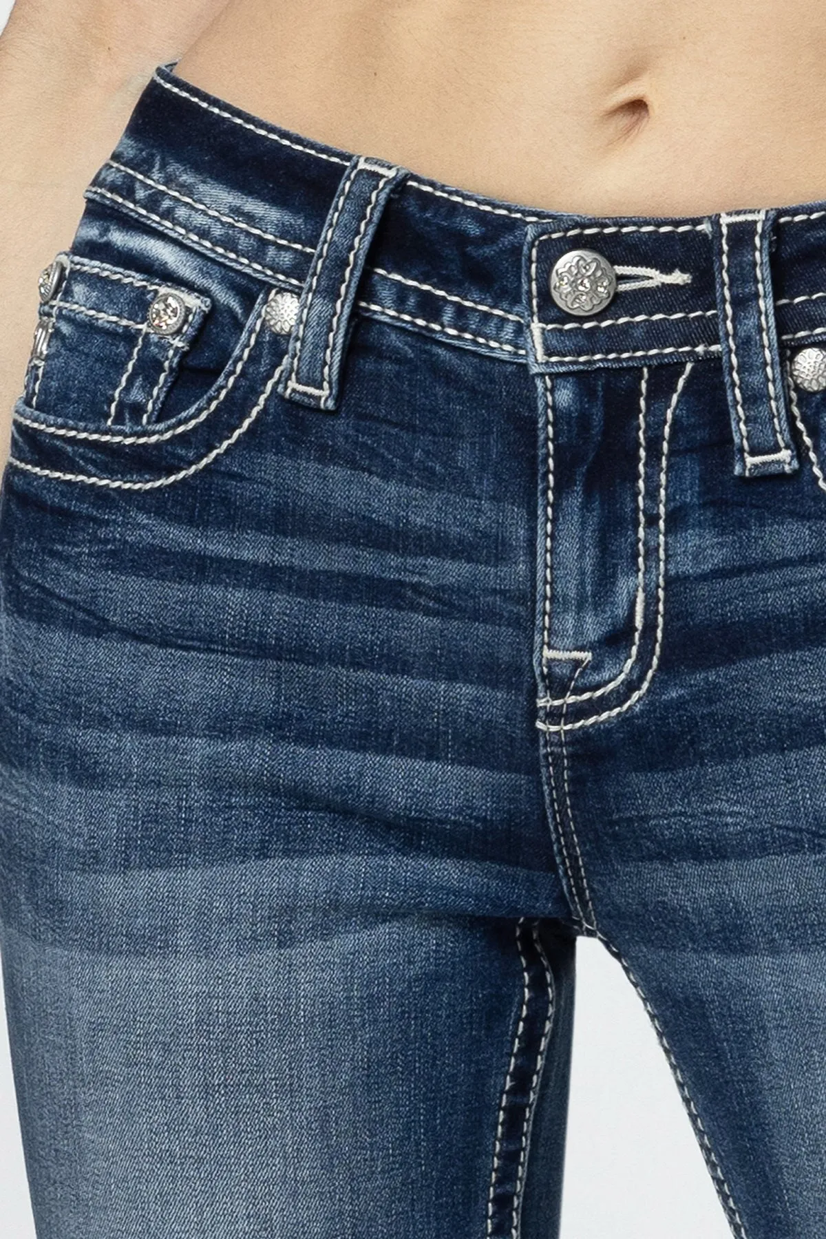 Floral Feathers Bootcut Jeans