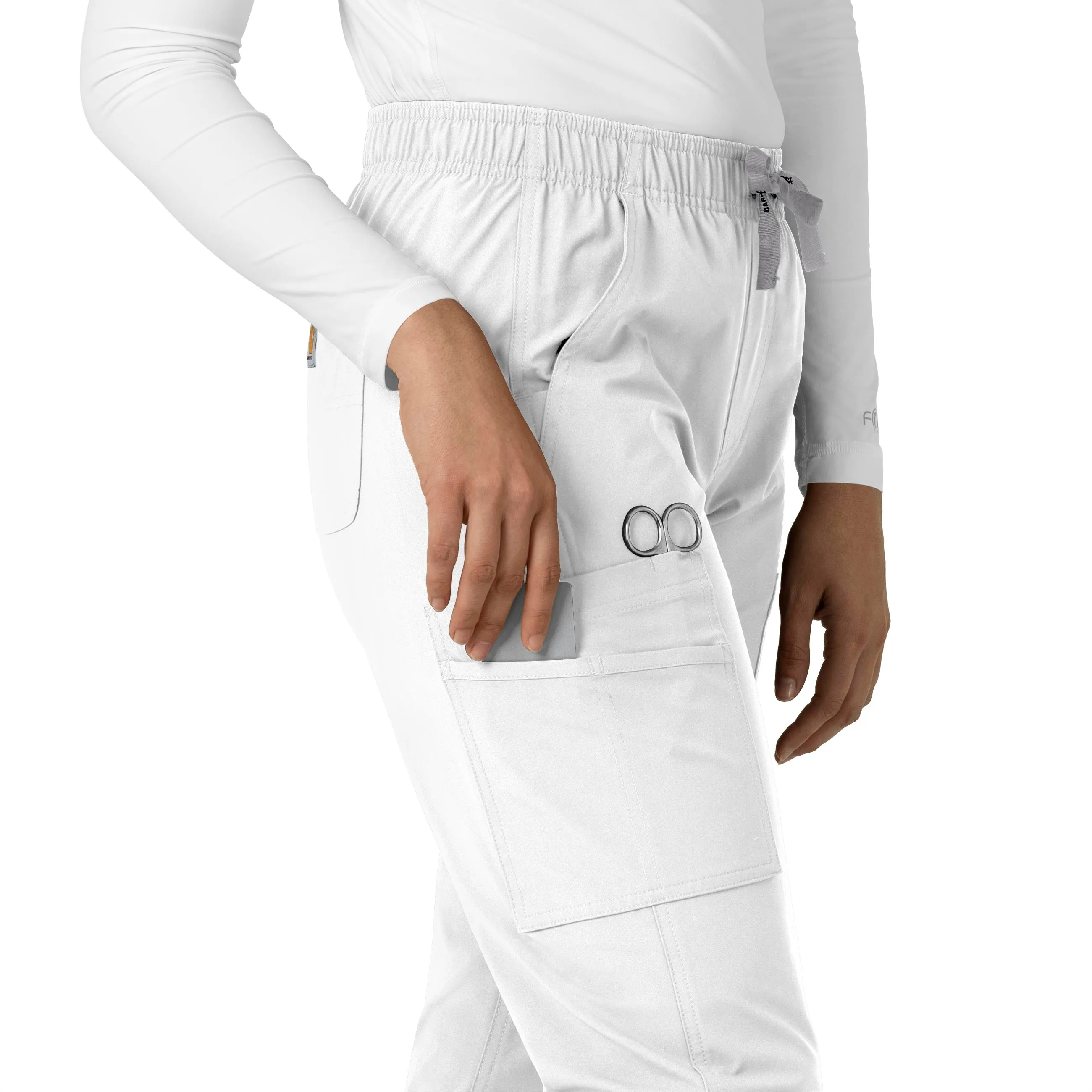 Force Essentials C51213 Straight Leg Scrub Pants White
