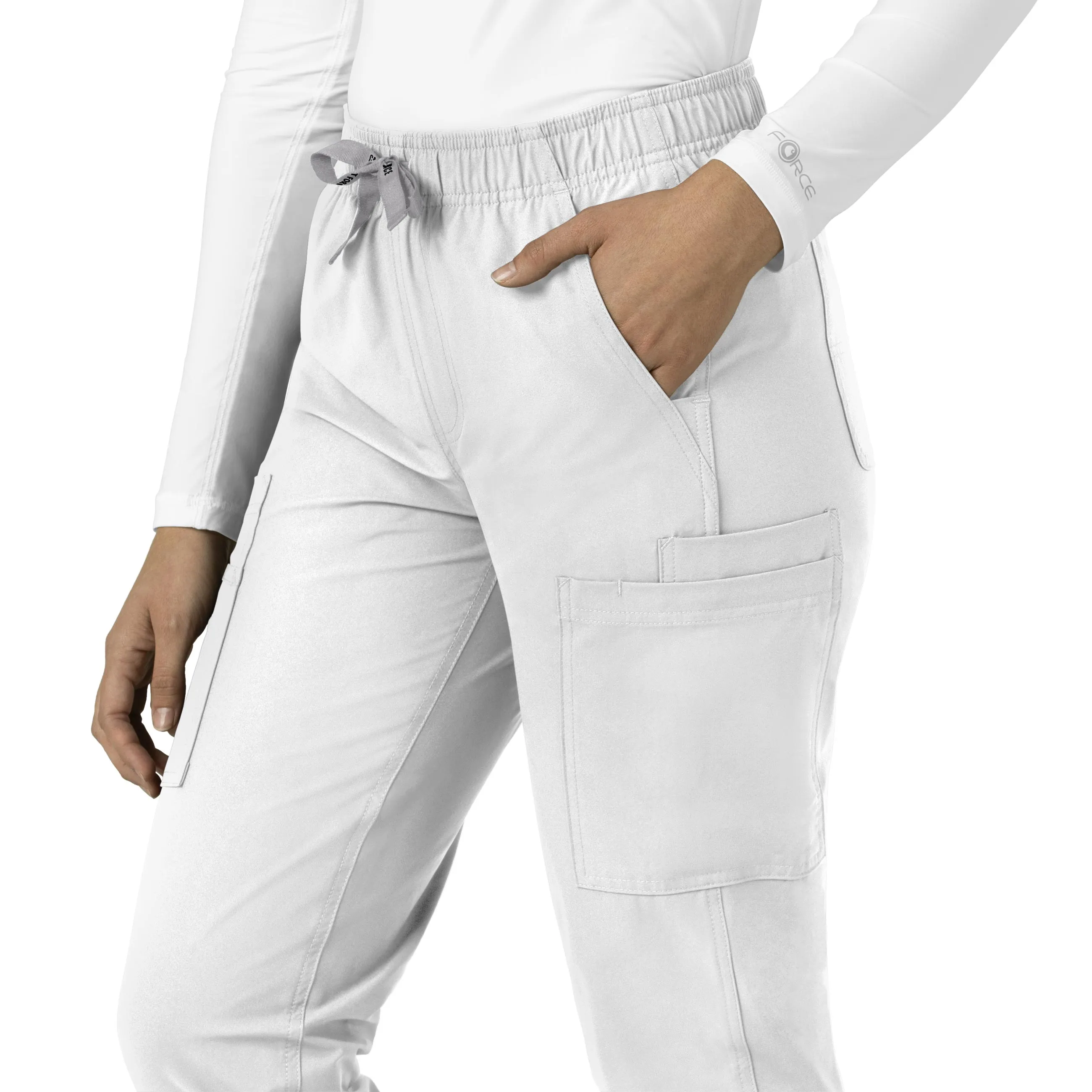 Force Essentials C51213 Straight Leg Scrub Pants White