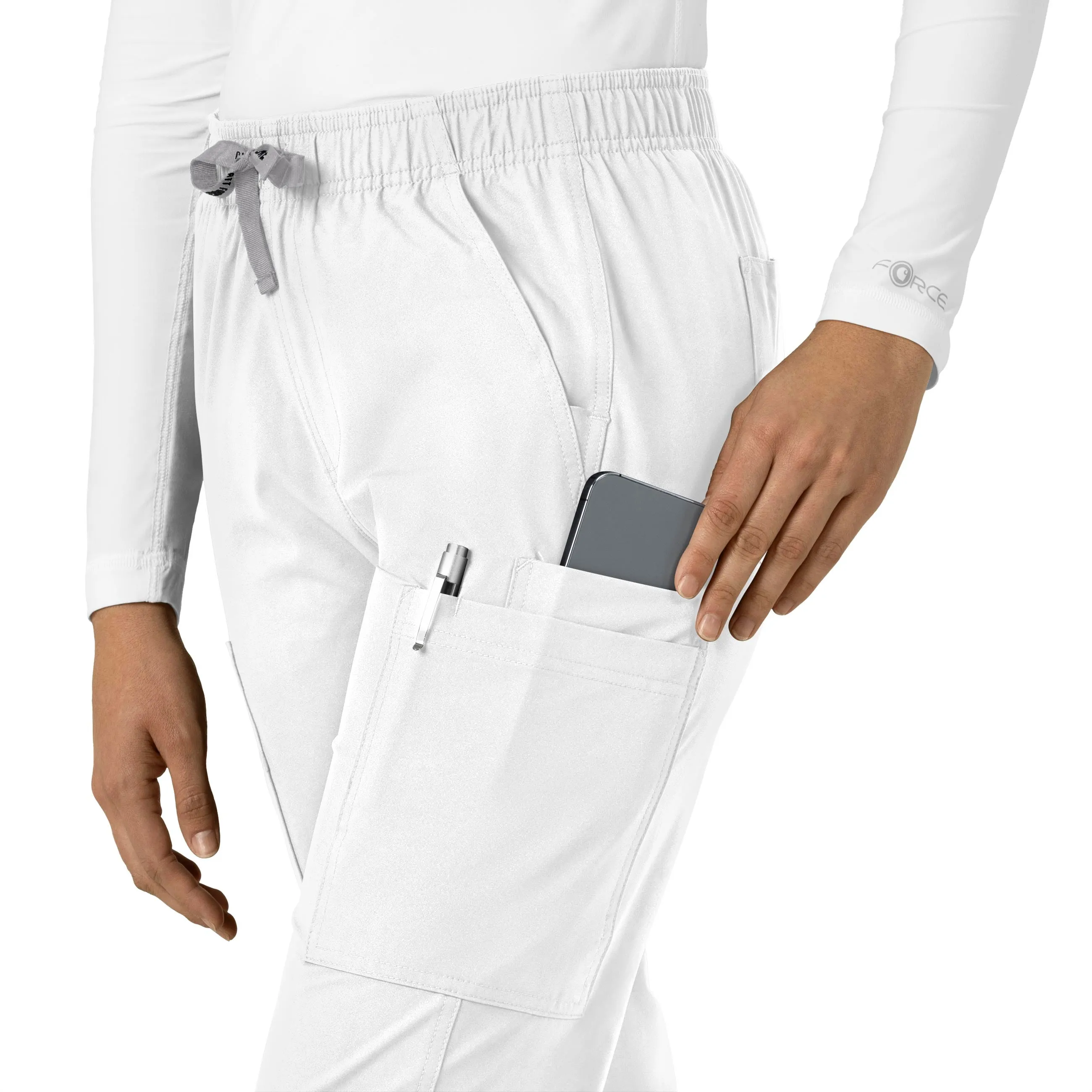 Force Essentials C51213 Straight Leg Scrub Pants White
