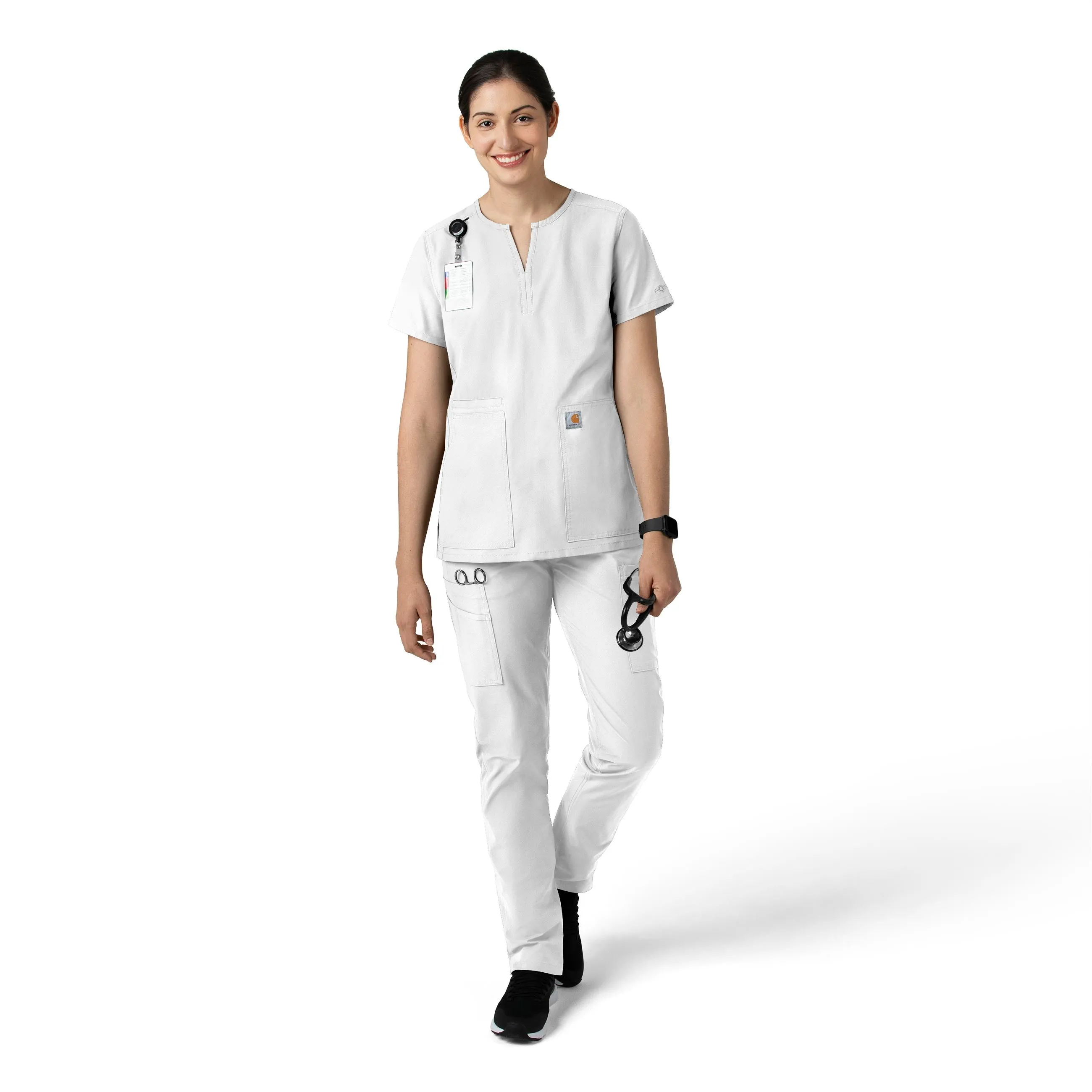 Force Essentials C51213 Straight Leg Scrub Pants White