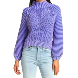 Free people sweat heart sweater in blue egret