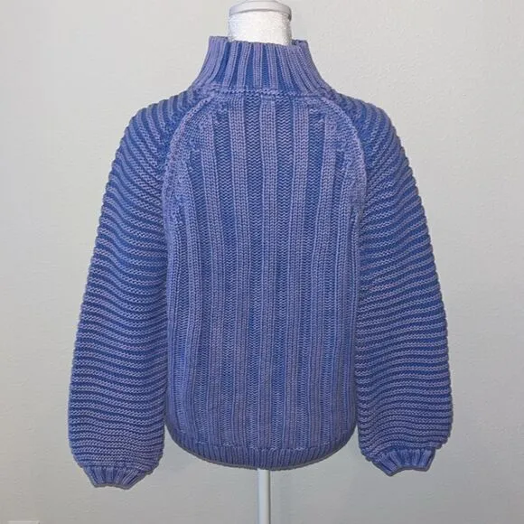 Free people sweat heart sweater in blue egret