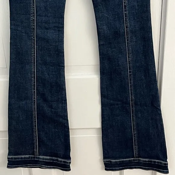 Free People We The Free Dark Wash Bootcut Jeans Size 24 Western Rodeo Boho