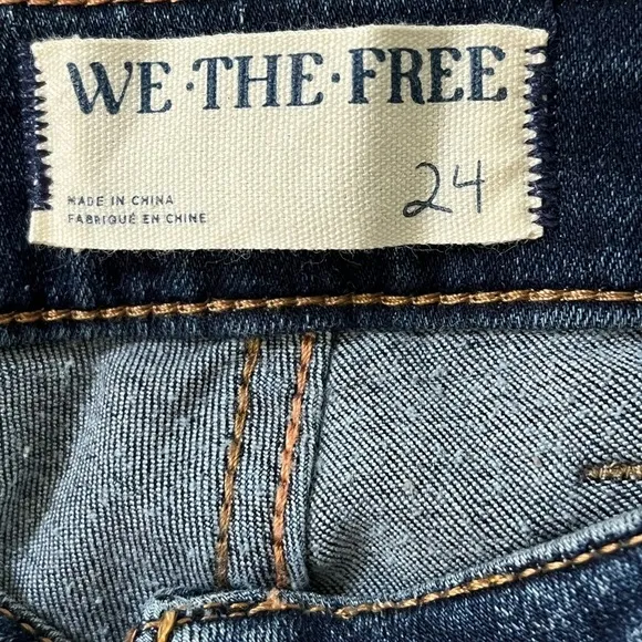 Free People We The Free Dark Wash Bootcut Jeans Size 24 Western Rodeo Boho