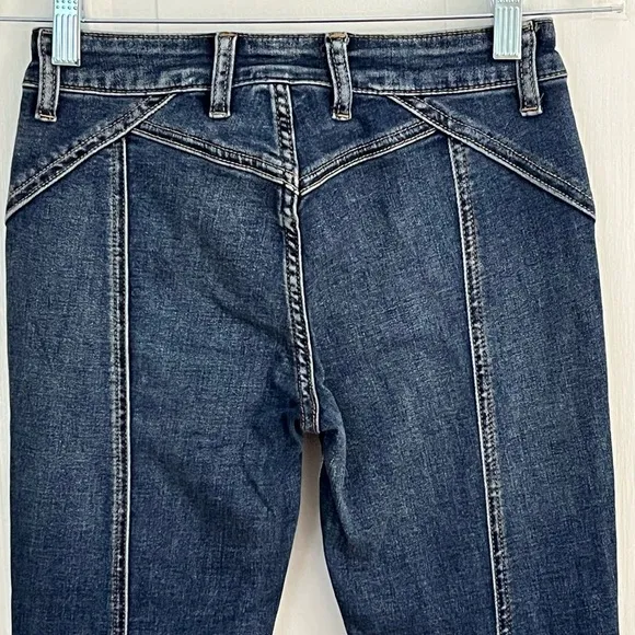 Free People We The Free Dark Wash Bootcut Jeans Size 24 Western Rodeo Boho