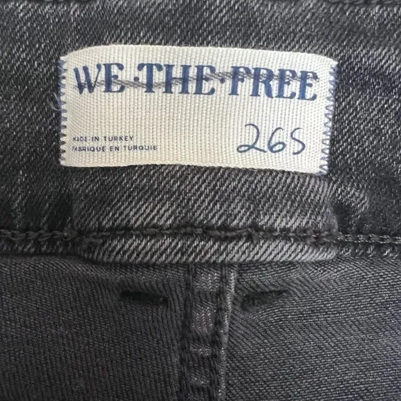 Free People We the Free Shayla Women's Jeans Black Mid Rise Boot Cut Size 26S