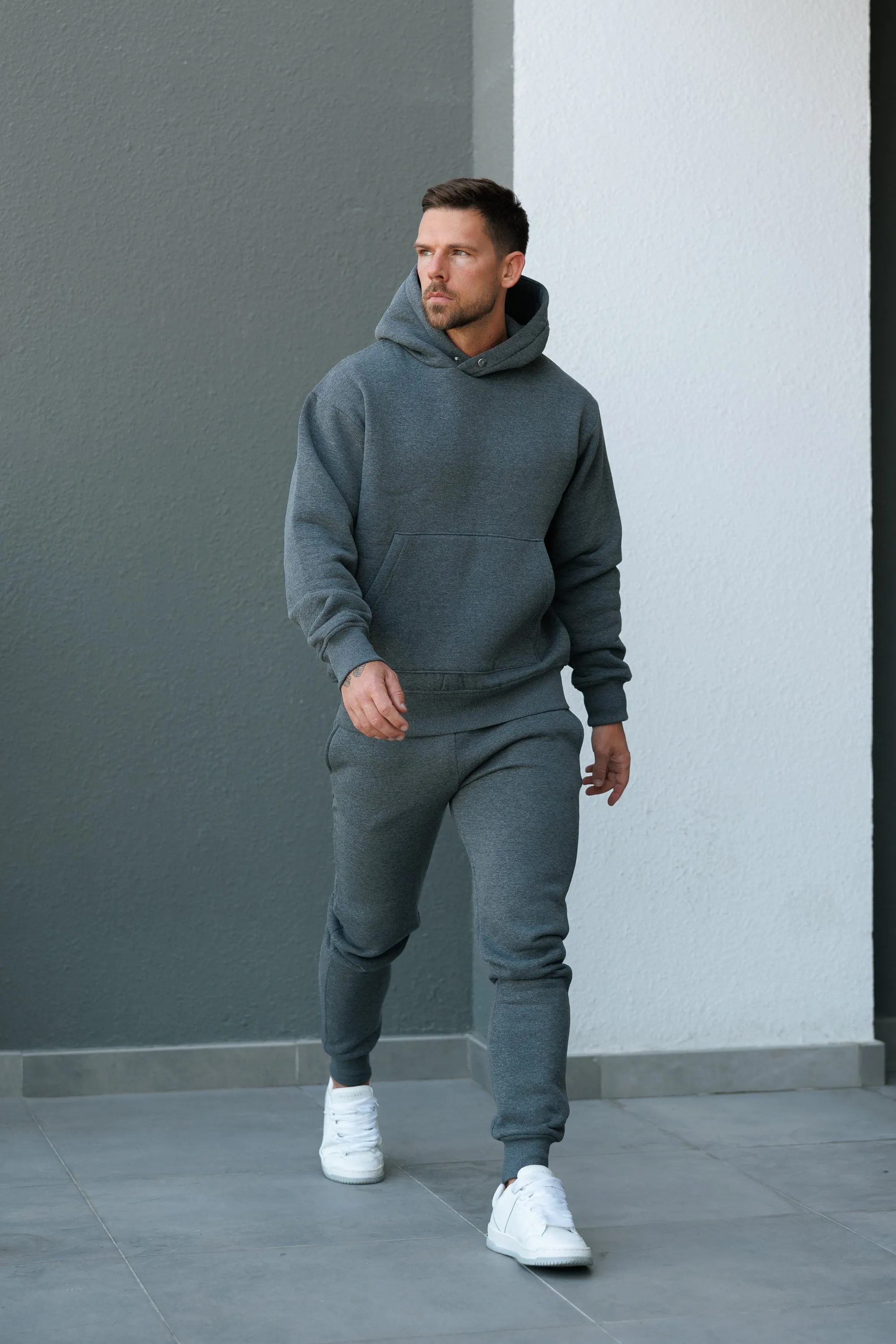 FS Charcoal Oversized Hoodie With Functional FS Stud - FSR007