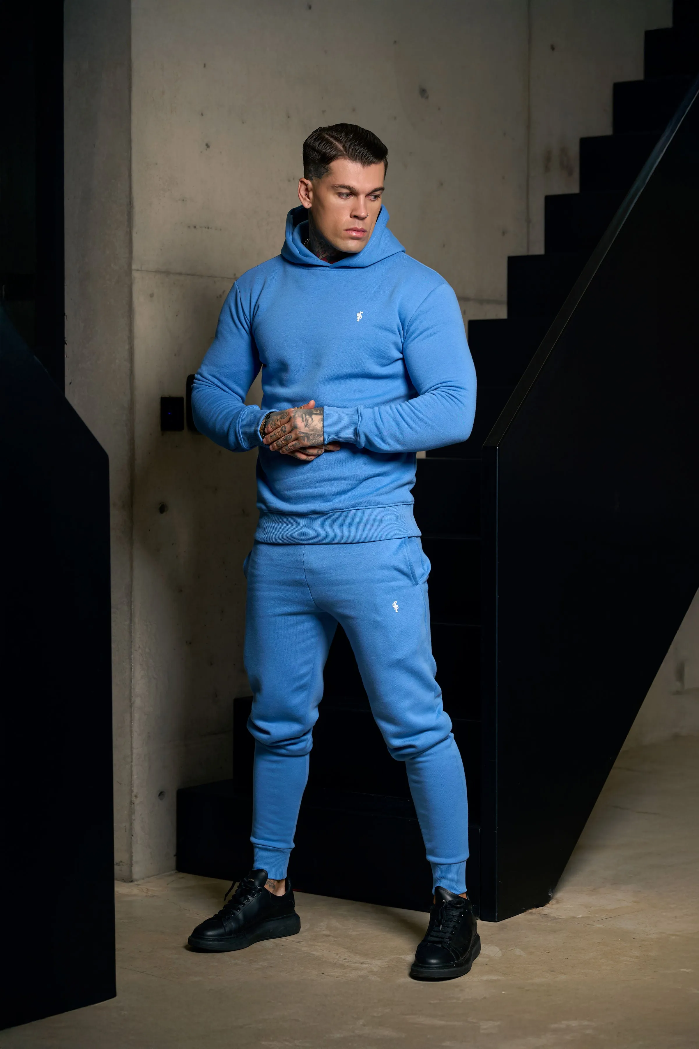 FS Plain Blue Hoodie With FS Branding - FSH1194