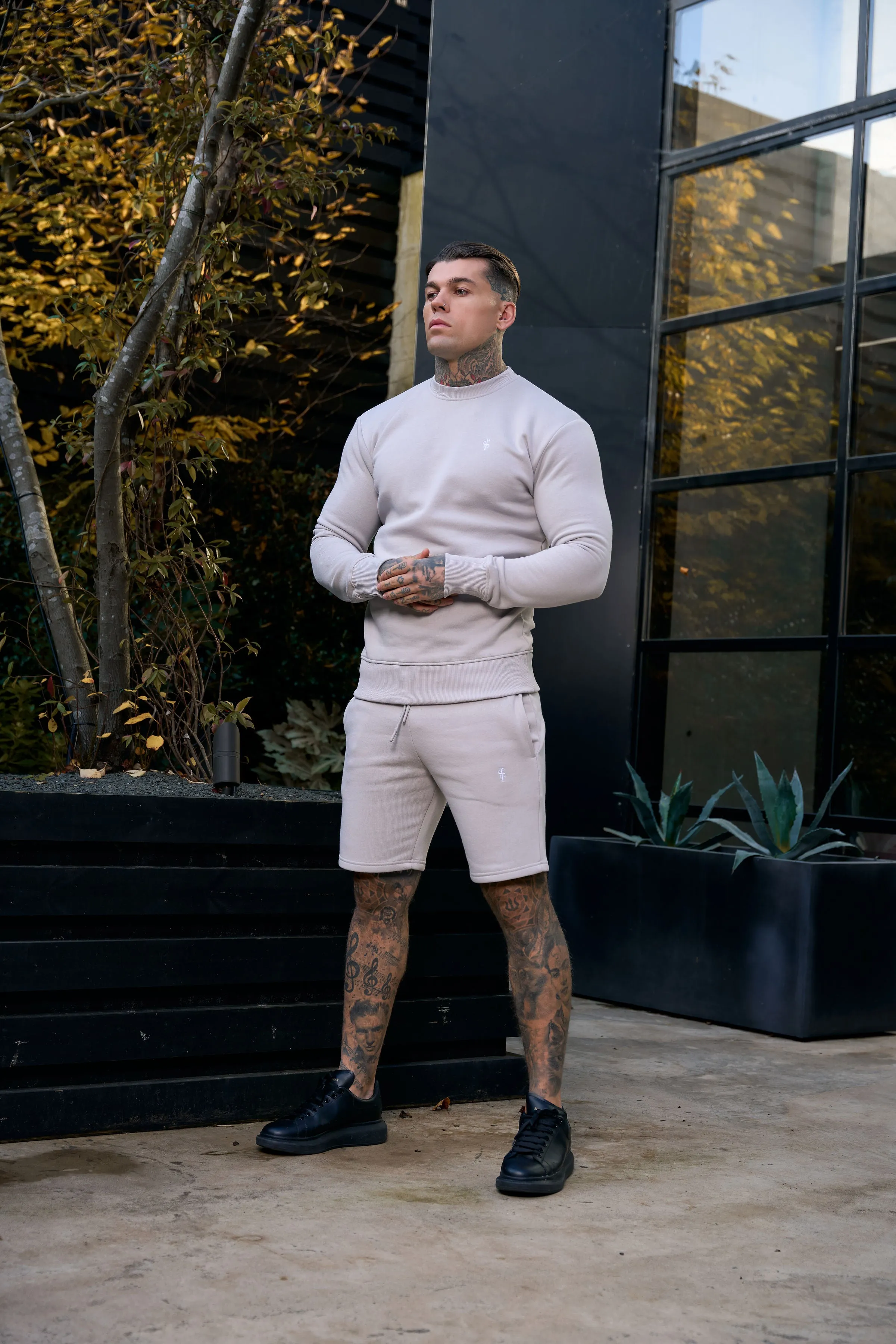 FS Plain Light Grey Crew Jumper With FS Branding - FSH1184