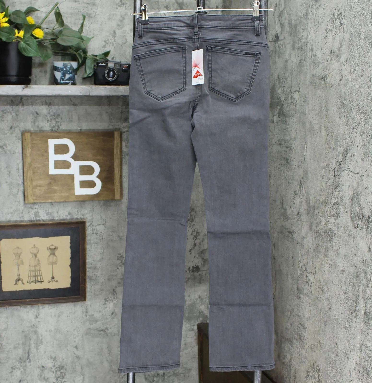 G BY GIULIANA Womens Lycra Inside Slit Boot-Cut Jean Valley Gray Wash 4