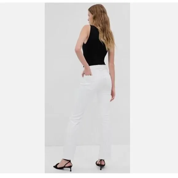 GAP Mid Rise Y2k Baby Boot Jeans Size 33/16 SHORT Optic White RETAIL $80