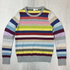 GAP Womens Stripped Metallic Knitted Jumper Size Small