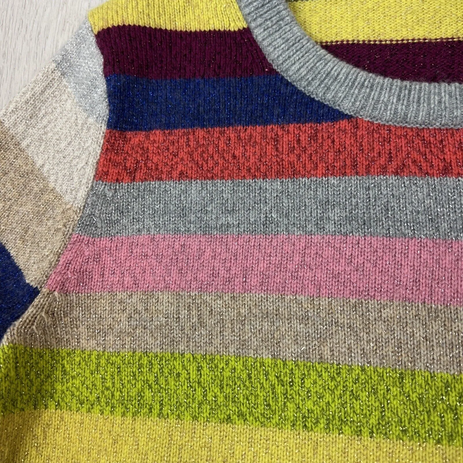 GAP Womens Stripped Metallic Knitted Jumper Size Small