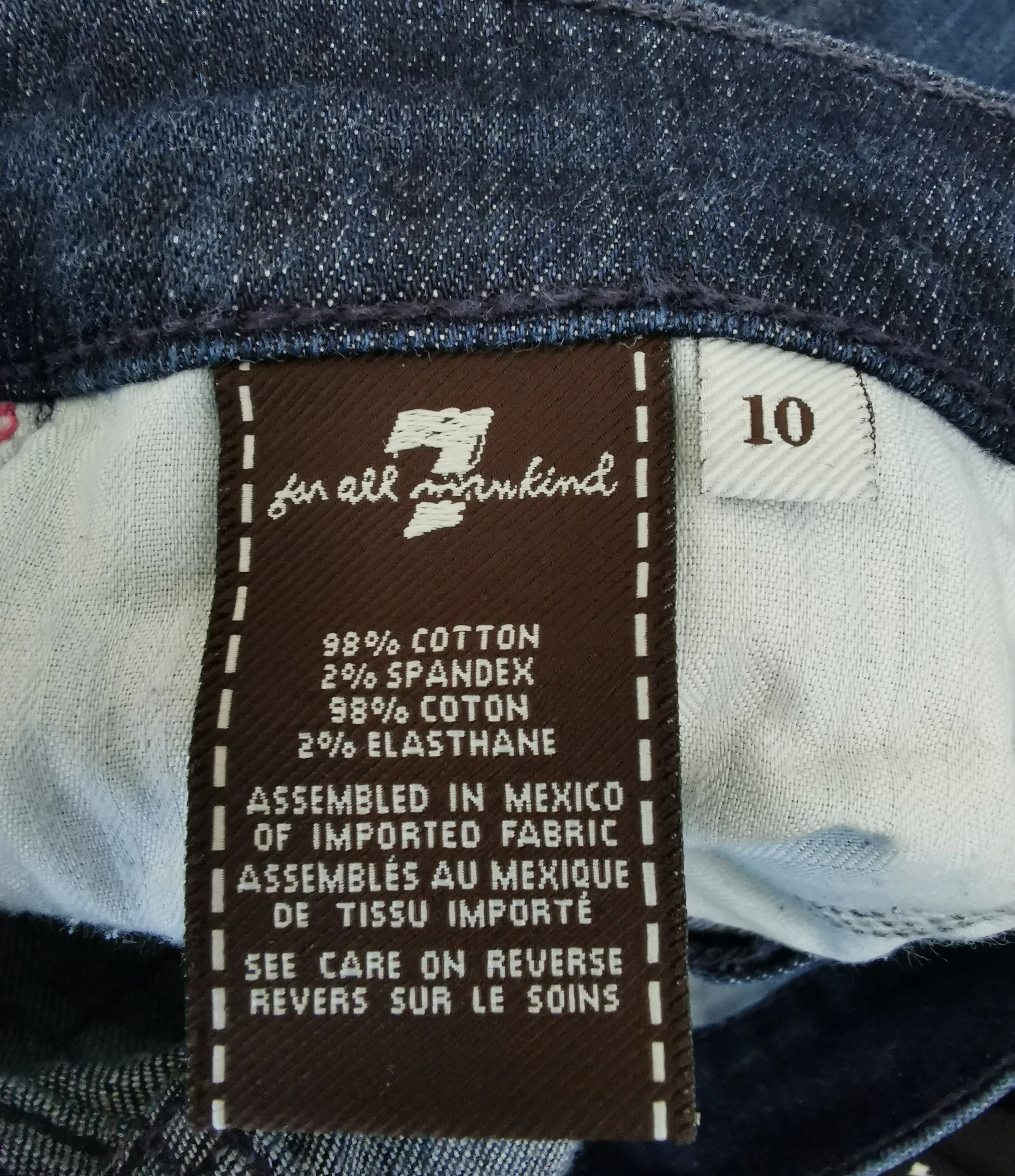 GIRL SIZE 10 YEARS - 7 FOR ALL MANKIND, Bootcut, Cropped Jean Shorts EUC B51