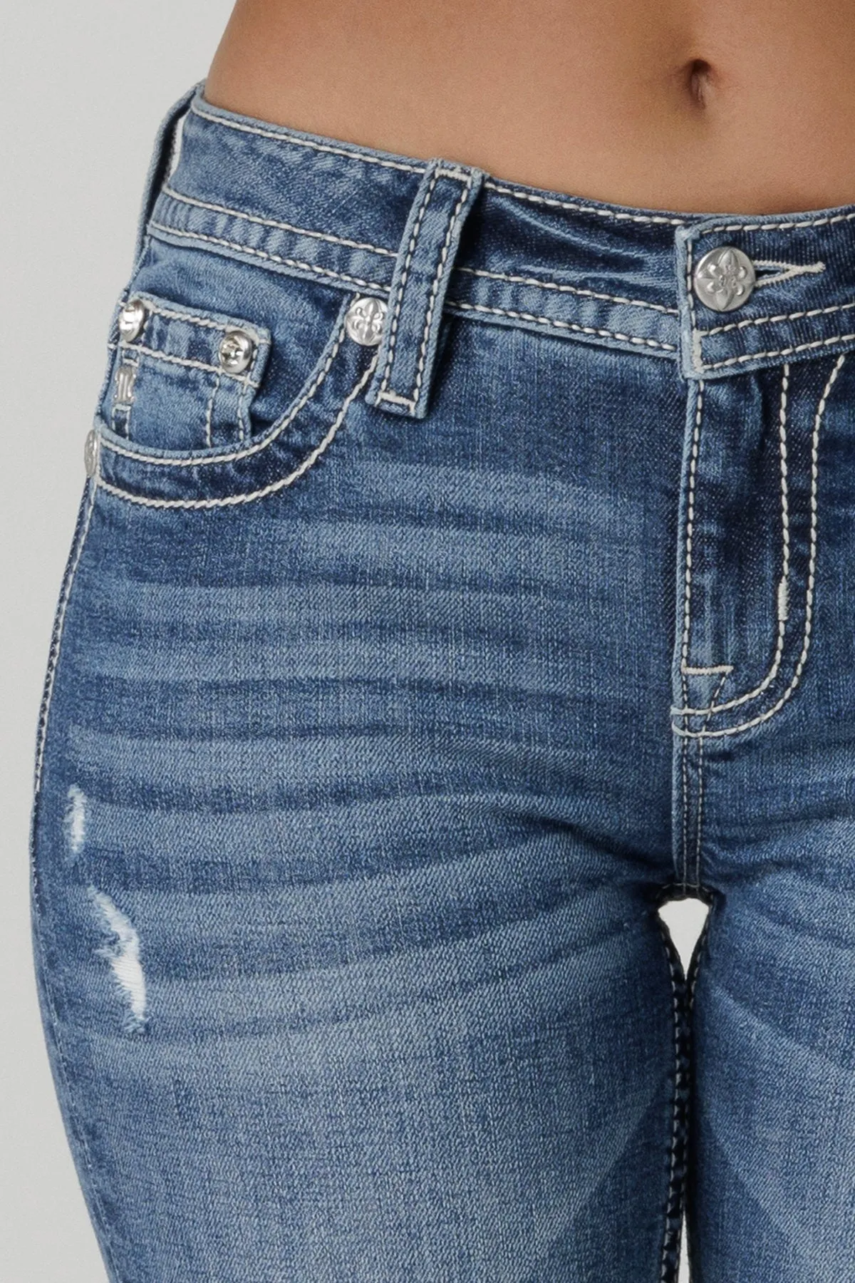 Glistening Cross Bootcut Jeans