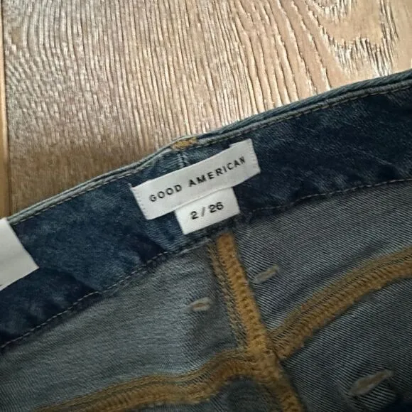 Good American Good Legs Distressed Ankle Skinny Jeans in Blue785 size 2/26