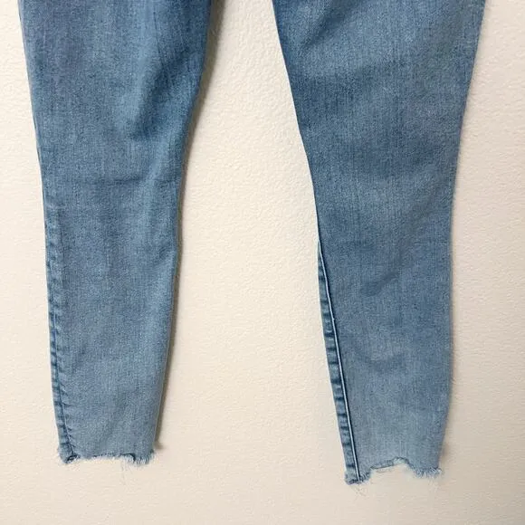 [Good American] High Rise Distressed Ripped Knee Skinny Jeans Raw Hem Size 6/28
