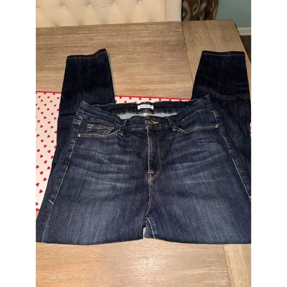 Good American Skinny Jeans Ripped Knee Dark Wash Denim Stretch Women's 6/30