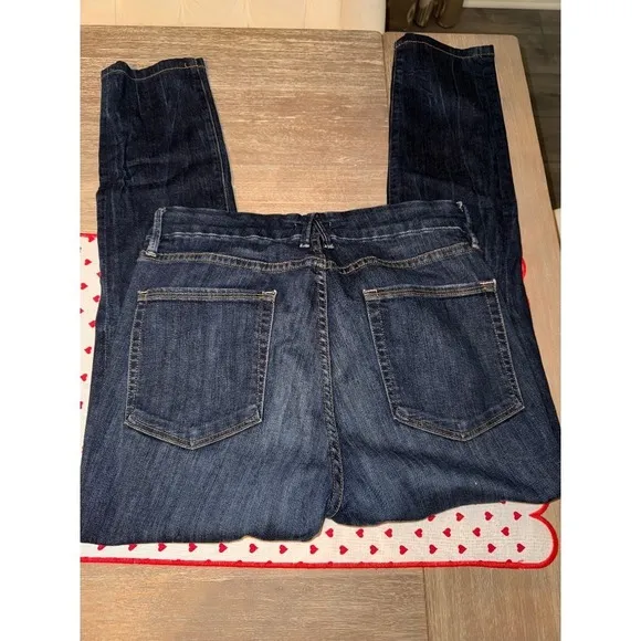 Good American Skinny Jeans Ripped Knee Dark Wash Denim Stretch Women's 6/30