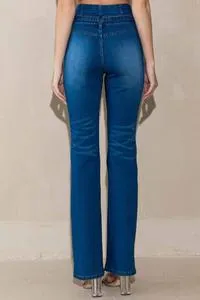 High Rise Height Waist With Belt bootcut Jeans