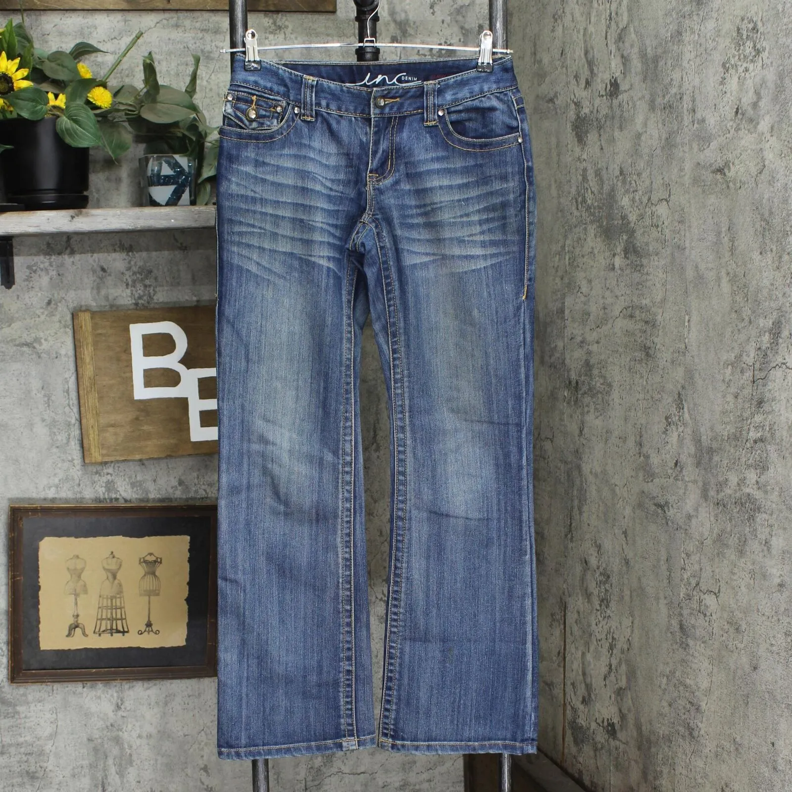 INC Womens Denim Curvy Fit Bootcut Jeans 1672211a6b3987 Blue 2
