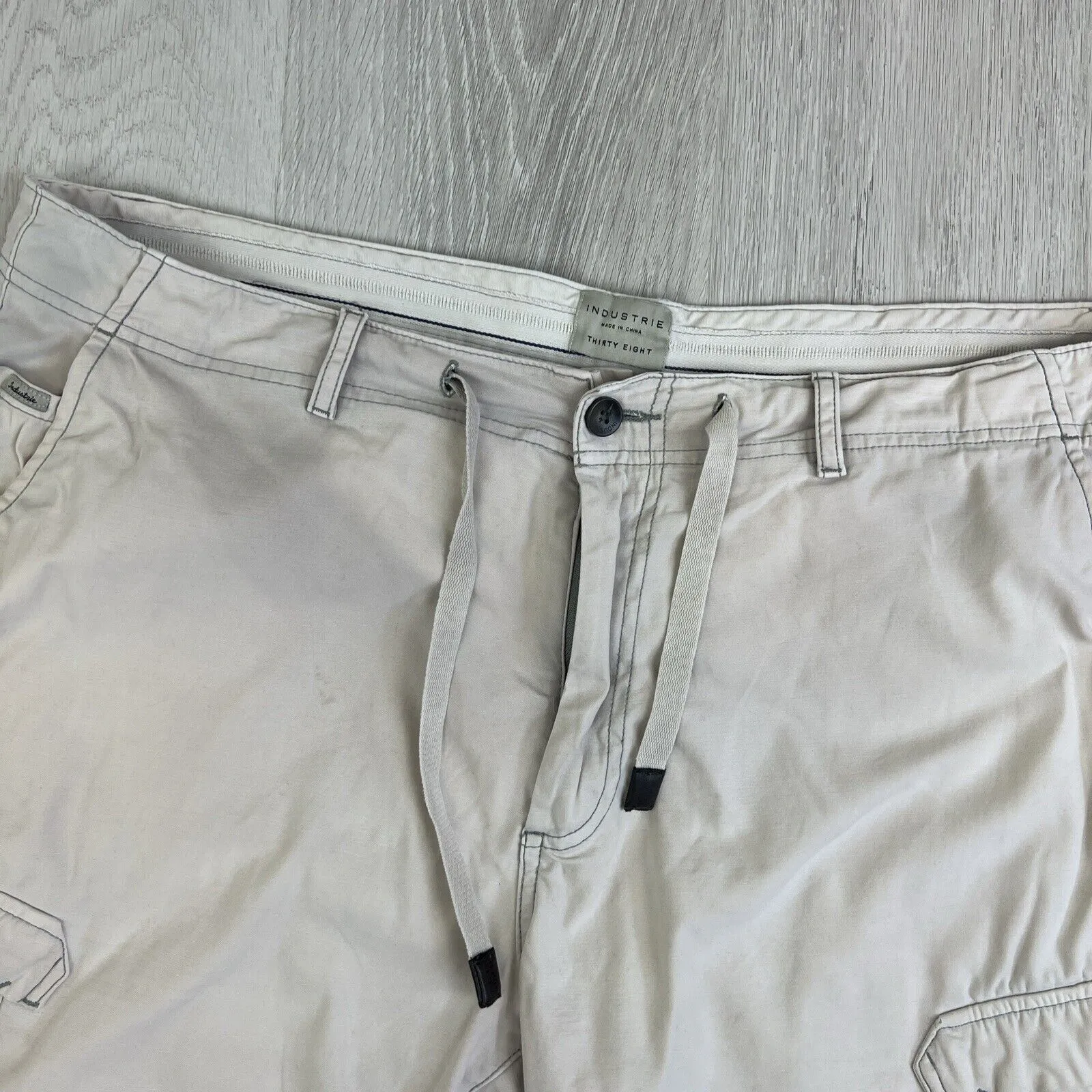 Industrie Mens Beige Cargo Shorts Size 38