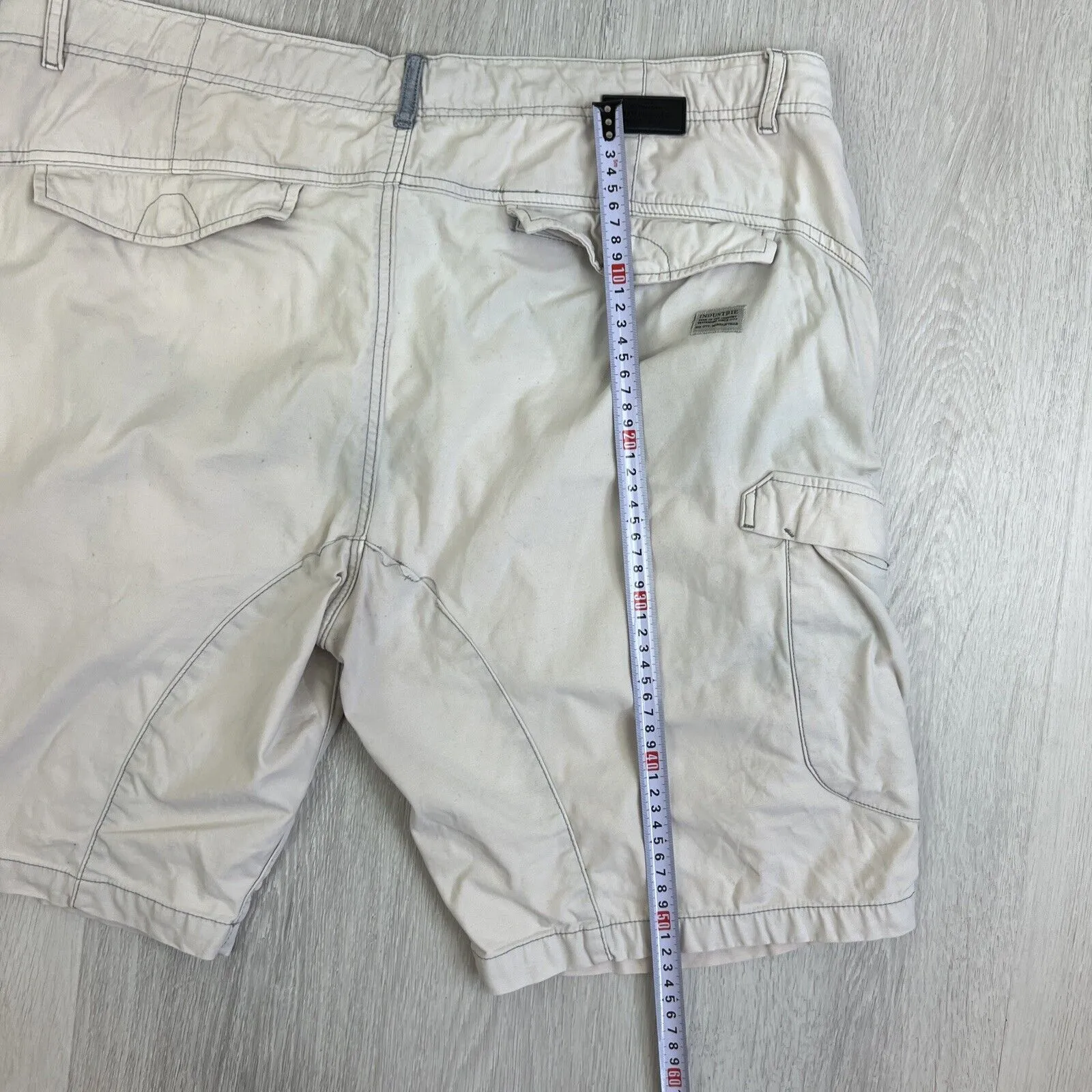 Industrie Mens Beige Cargo Shorts Size 38