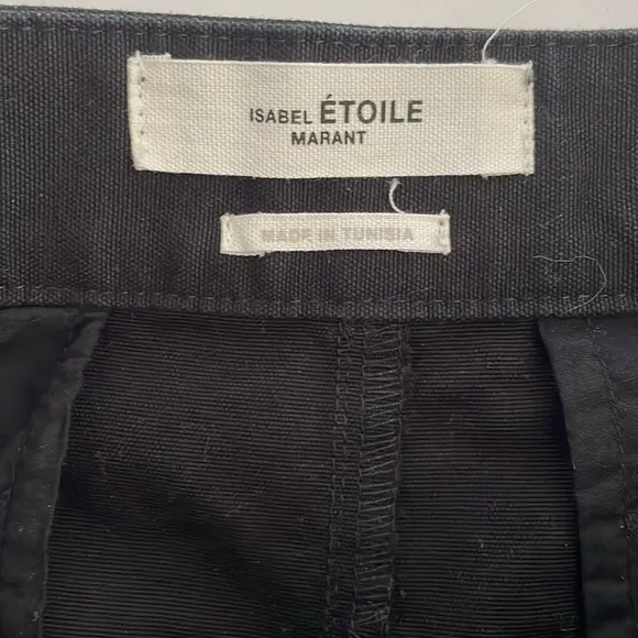 Isabel Marant Etoile Palino Black Cotton High-rise Cargo Shorts size 38 US 6