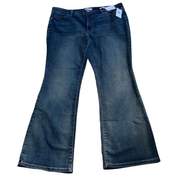 Jessica Simpson NWT Midrise Bootcut Jeans Ventura Blue Medium Wash 16W 18W XL