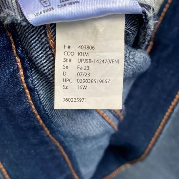 Jessica Simpson NWT Midrise Bootcut Jeans Ventura Blue Medium Wash 16W 18W XL
