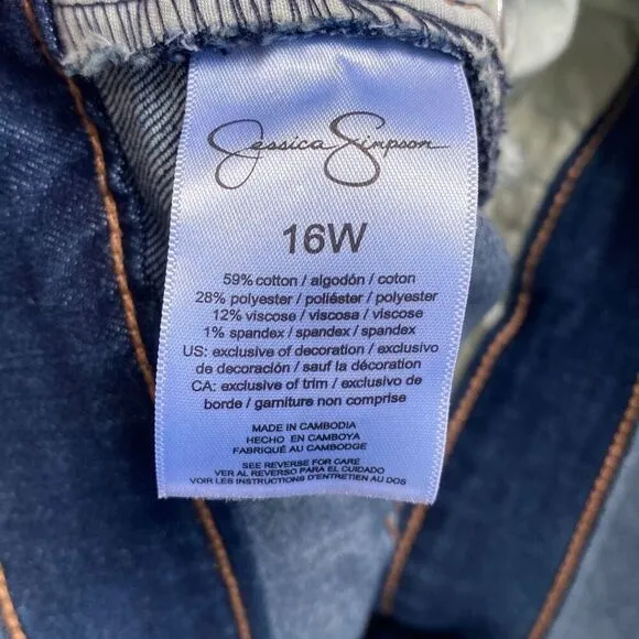 Jessica Simpson NWT Midrise Bootcut Jeans Ventura Blue Medium Wash 16W 18W XL