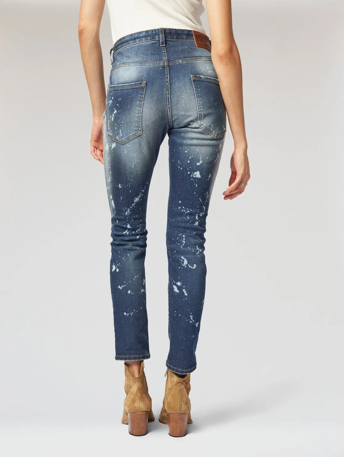 JOAN SKINNY JEANS IN DESTROYED BLUE- Woman