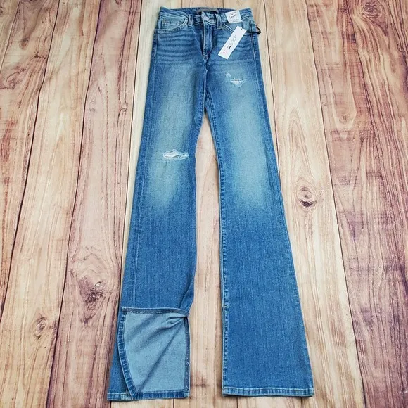 Joe's Jeans Womans 23 Blue Hi Honey Lovelight Destruct Curvy Boot Cut