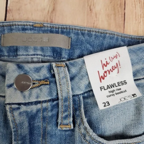 Joe's Jeans Womans 23 Blue Hi Honey Lovelight Destruct Curvy Boot Cut