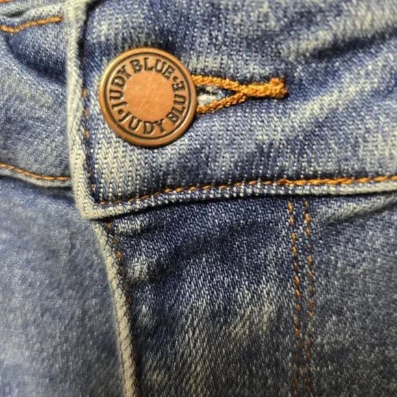 JUDY BLUE Jeans Bootcut High-Rise Raw Hem Frayed Bl Denim Stretch JB88604 Sz9/29