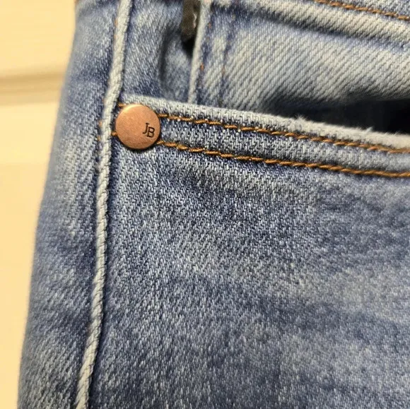 JUDY BLUE Jeans Bootcut High-Rise Raw Hem Frayed Bl Denim Stretch JB88604 Sz9/29