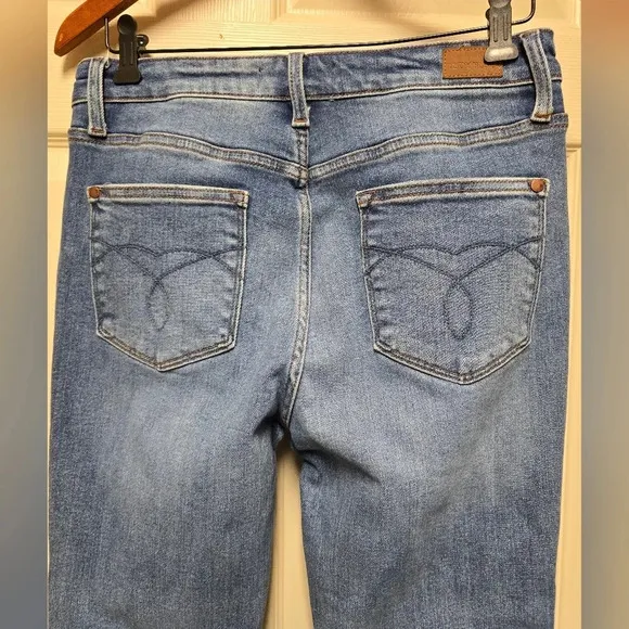 JUDY BLUE Jeans Bootcut High-Rise Raw Hem Frayed Bl Denim Stretch JB88604 Sz9/29