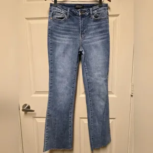 JUDY BLUE Jeans Bootcut High-Rise Raw Hem Frayed Bl Denim Stretch JB88604 Sz9/29