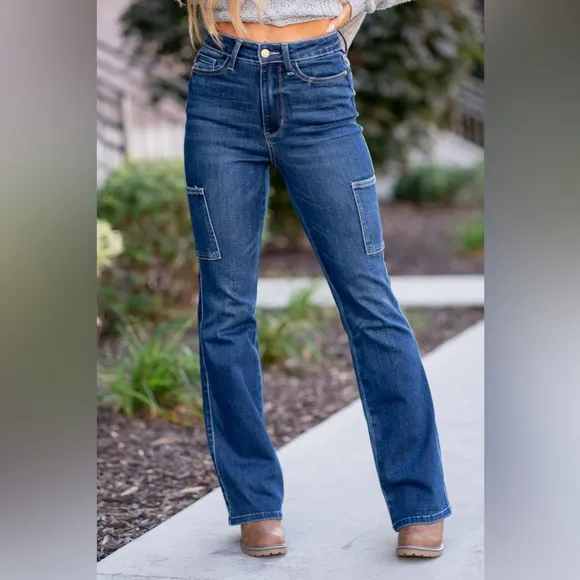 Judy Blue Ryker High Rise Cargo Bootcut Jeans Size 18W NWT