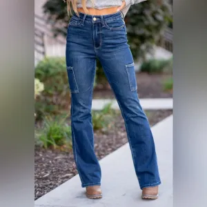 Judy Blue Ryker High Rise Cargo Bootcut Jeans Size 18W NWT
