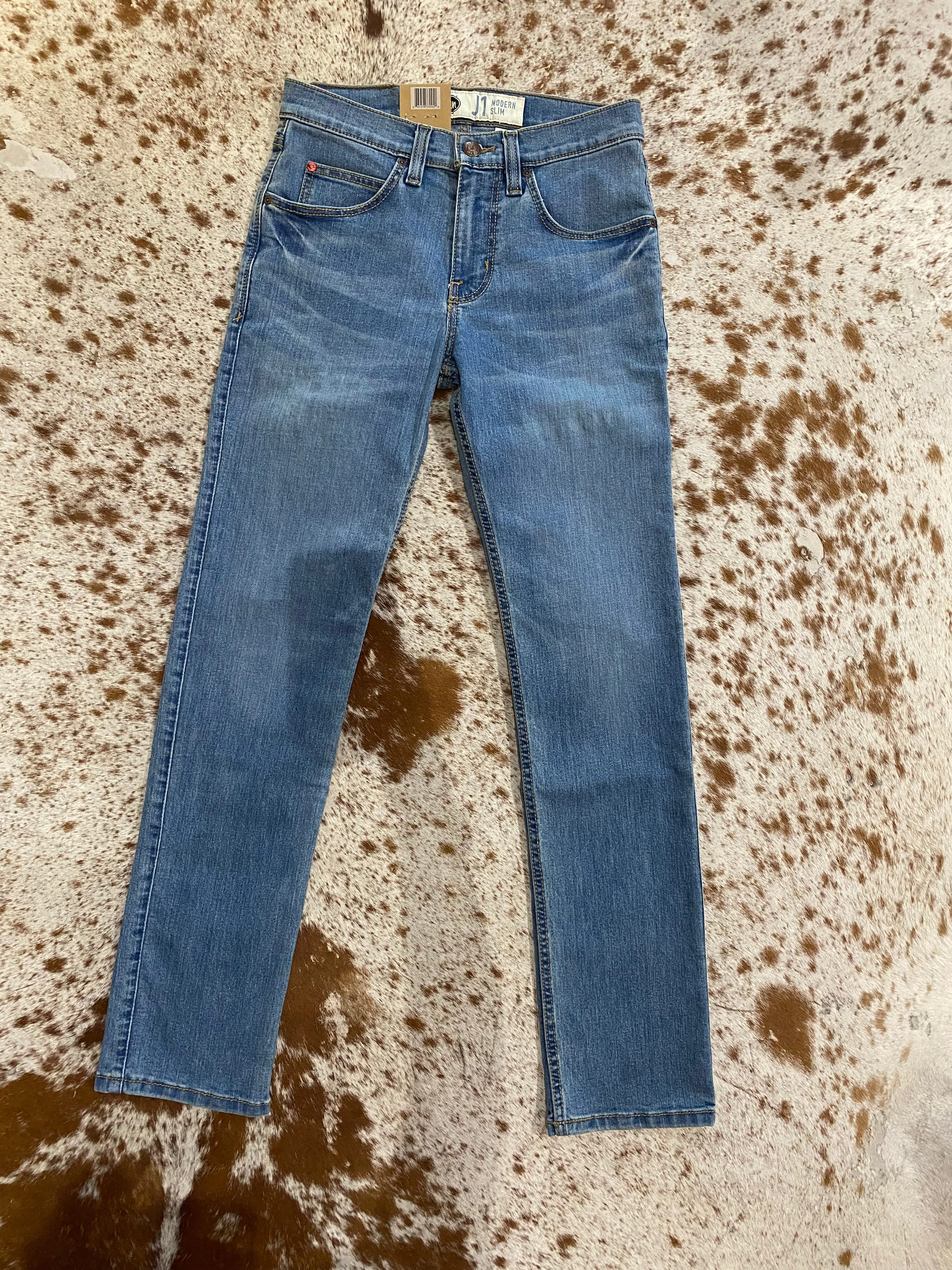 Justin J1 1879 Denim Men's Light Wash Modern Slim Bootcut Jeans