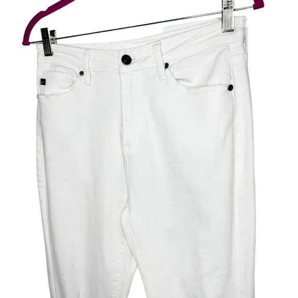KanCan Crystal High Rise Bootcut Jeans White 27 Petite