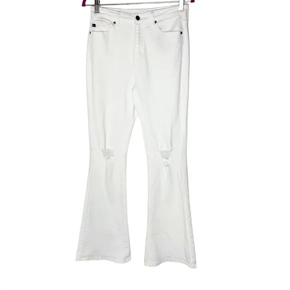 KanCan Crystal High Rise Bootcut Jeans White 27 Petite