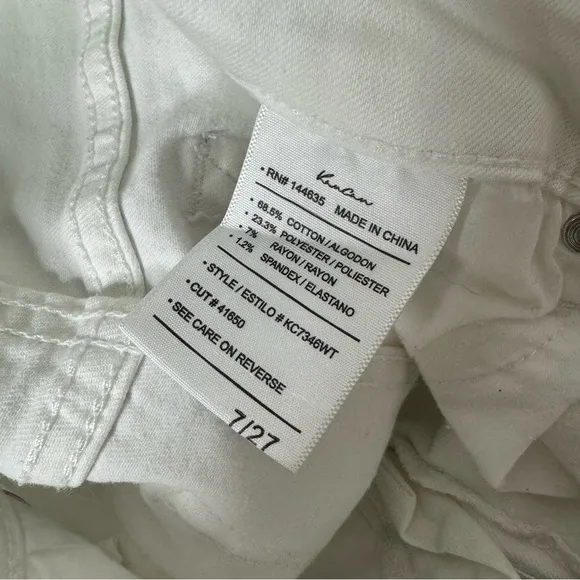 KanCan Crystal High Rise Bootcut Jeans White 27 Petite